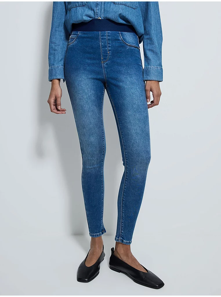 Mid Wash Rosa High Waisted Skinny Jeggings - Image 2